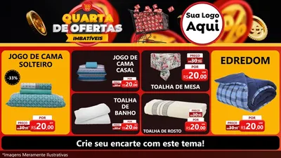 Modelo de TV para TV Horizontal com o tema Quarta de Ofertas Imbatíveis para Cama, Mesa e Banho