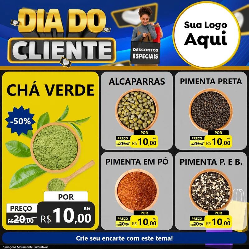 Modelo de Rede Social para Feed Facebook com o tema Dia Do Cliente para Produtos Naturais