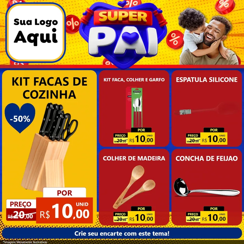 Modelo de Rede Social para Feed Facebook com o tema Super Pai para Utilidades Domésticas