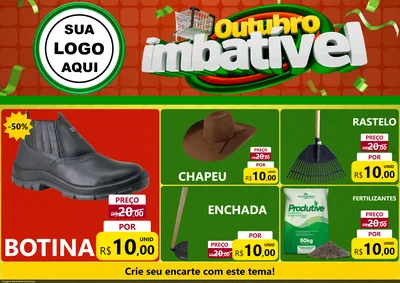 Modelo de Encarte para Encarte A4 Horizontal com o tema Outubro Imbatível para Agropecuária