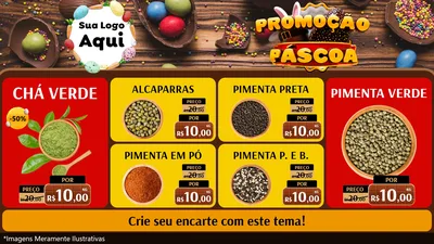 Modelo de TV para TV Horizontal com o tema Promoção Páscoa para Produtos Naturais