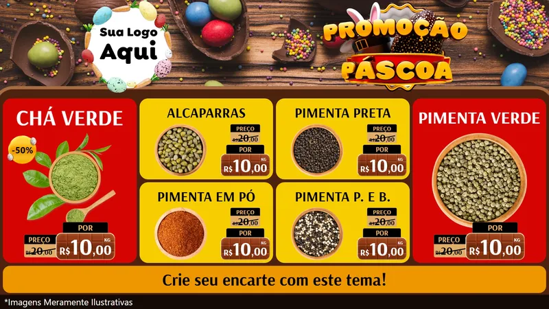 Modelo de TV para TV Horizontal com o tema Promoção Páscoa para Produtos Naturais