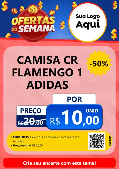 Modelo de Cartaz para Cartaz A4 Vertical com o tema Ofertas Da Semana para Roupas e acessórios