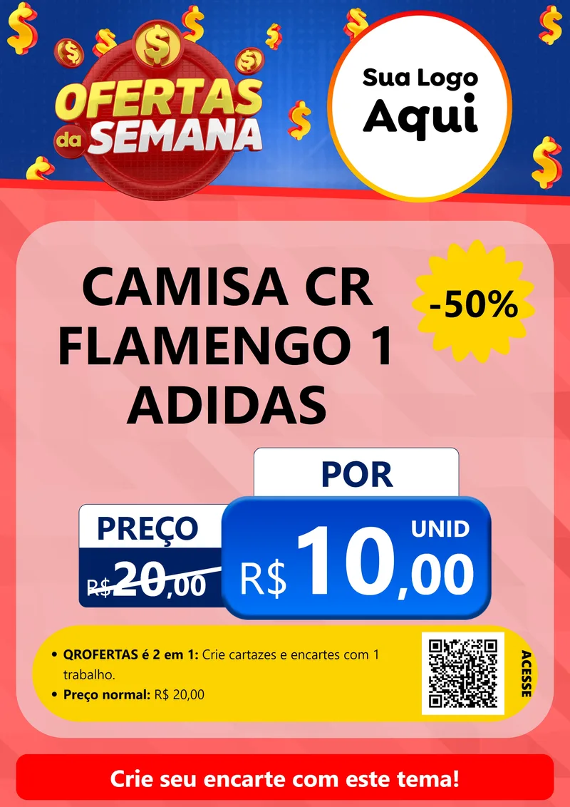 Modelo de Cartaz para Cartaz A4 Vertical com o tema Ofertas Da Semana para Roupas e acessórios