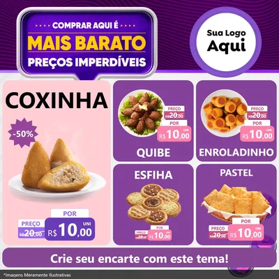 Modelo de Rede Social para Feed Facebook com o tema Mais Barato para Salgadaria