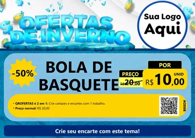 Modelo de Cartaz para Cartaz A4 Horizontal com o tema Ofertas de Inverno para Artigos Esportivos