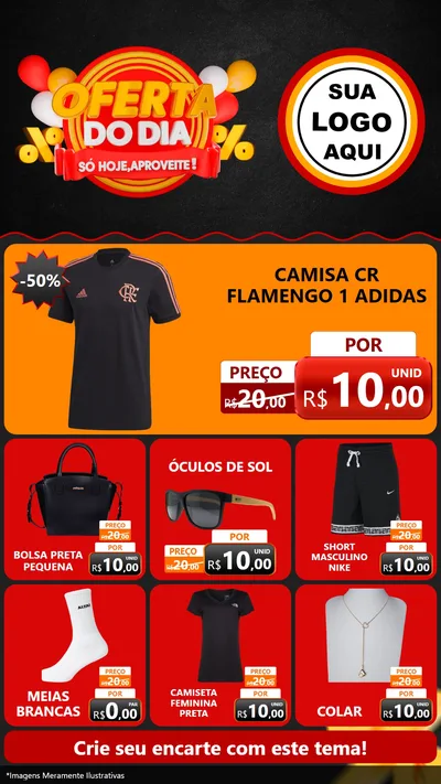 Modelo de Rede Social para Stories com o tema Oferta do Dia - Só hoje, Aproveite! para Roupas e acessórios