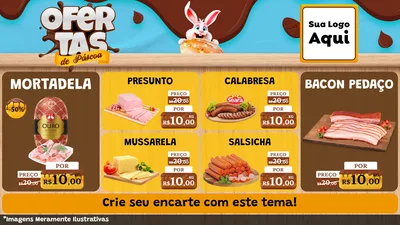 Modelo de TV para TV Horizontal com o tema Ofertas de Páscoa para Frios e Laticínios