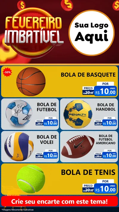 Modelo de TV para TV Vertical com o tema Fevereiro Imbatível para Artigos Esportivos