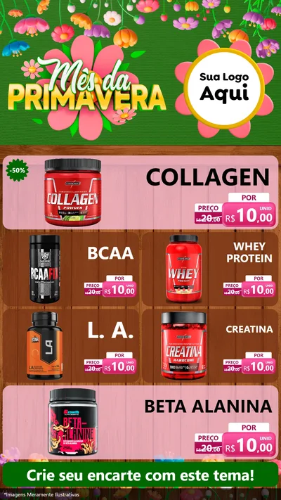 Modelo de TV para TV Vertical com o tema Mês da Primavera para Suplementos alimentares