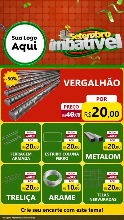 Modelo de Rede Social para Stories com o tema Setembro Imbatível para Ferragens