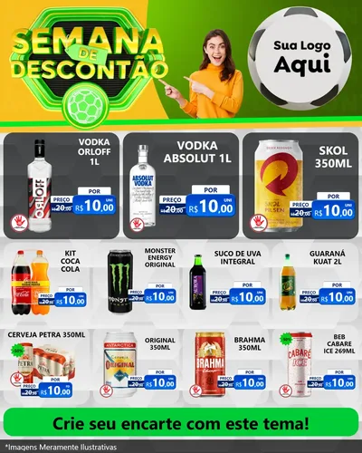 Modelo de Rede Social para Feed Instagram com o tema Semana de Descontão - Copa para Distribuidora de bebidas