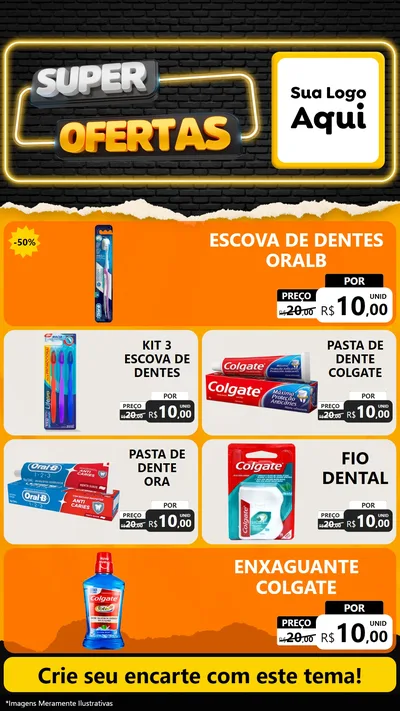Modelo de TV para TV Vertical com o tema Super Ofertas para Higiene Pessoal