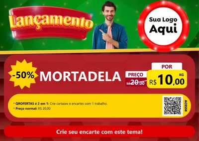Modelo de Cartaz para Cartaz A4 Horizontal com o tema Lançamento para Frios e Laticínios