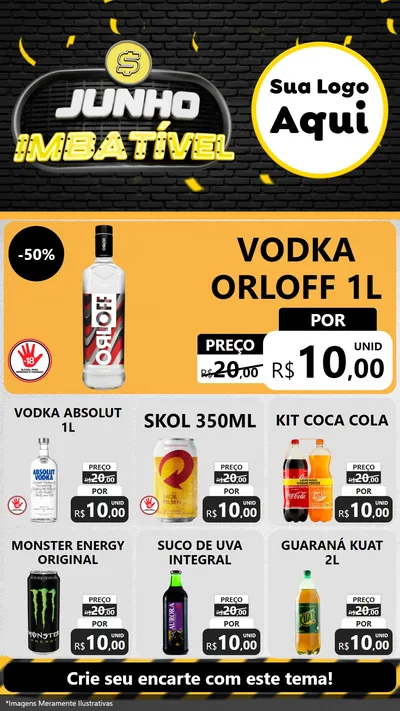 Modelo de Rede Social para Stories com o tema Junho Imbatível para Distribuidora de bebidas