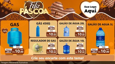 Modelo de TV para TV Horizontal com o tema Feliz Páscoa para Água e gás