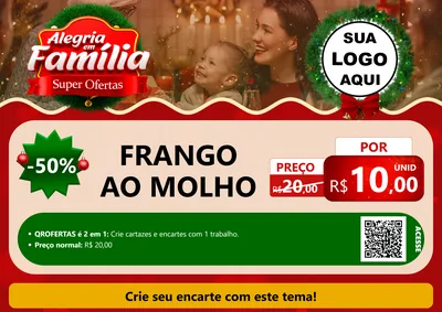 Modelo de Cartaz para Cartaz A4 Horizontal com o tema Alegria Em Família - Super Ofertas para Restaurante