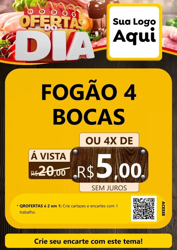 Modelo de Cartaz para Cartaz A4 Vertical com o tema Ofertas do Dia para Móveis e Eletro