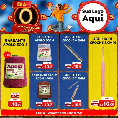 Modelo de Rede Social para Feed Facebook com o tema Dia O - O Dia Mais Barato Do Mês para Armarinho e Aviamentos