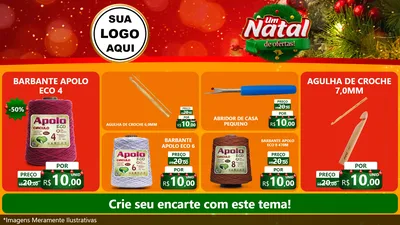 Modelo de TV para TV Horizontal com o tema Um Natal de Ofertas para Armarinho e Aviamentos