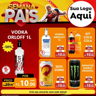 Modelo de Rede Social para Feed Facebook com o tema Semana Dos Pais para Distribuidora de bebidas