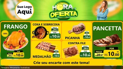 Modelo de TV para TV Horizontal com o tema Hora da Oferta para Assados
