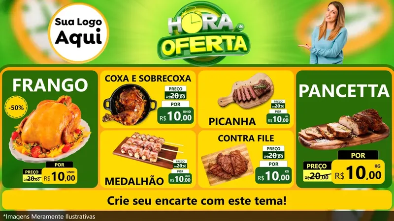 Modelo de TV para TV Horizontal com o tema Hora da Oferta para Assados