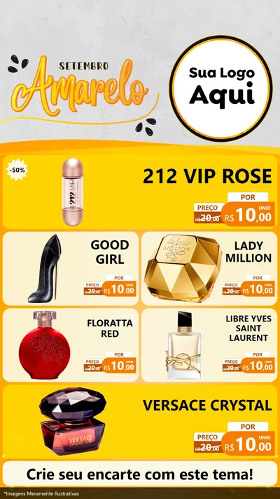 Modelo de TV para TV Vertical com o tema Setembro Amarelo para Perfumes