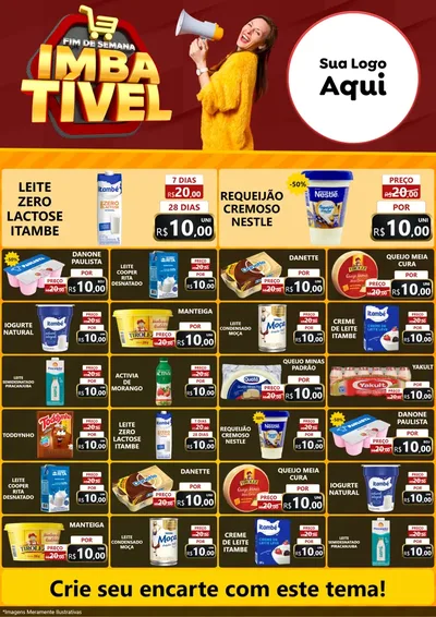 Modelo de Encarte para Encarte A4 Vertical com o tema Fim de Semana Imbatível para Frios e Laticínios
