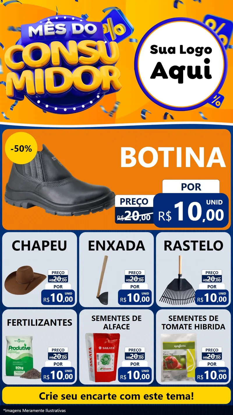 Modelo de Rede Social para Stories com o tema Mês do Consumidor para Agropecuária