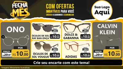 Modelo de TV para TV Horizontal com o tema Fecha Mês para Óticas