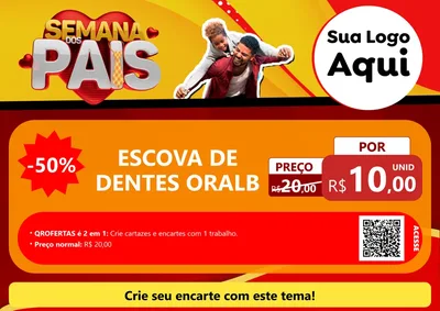 Modelo de Cartaz para Cartaz A4 Horizontal com o tema Semana Dos Pais para Higiene Pessoal