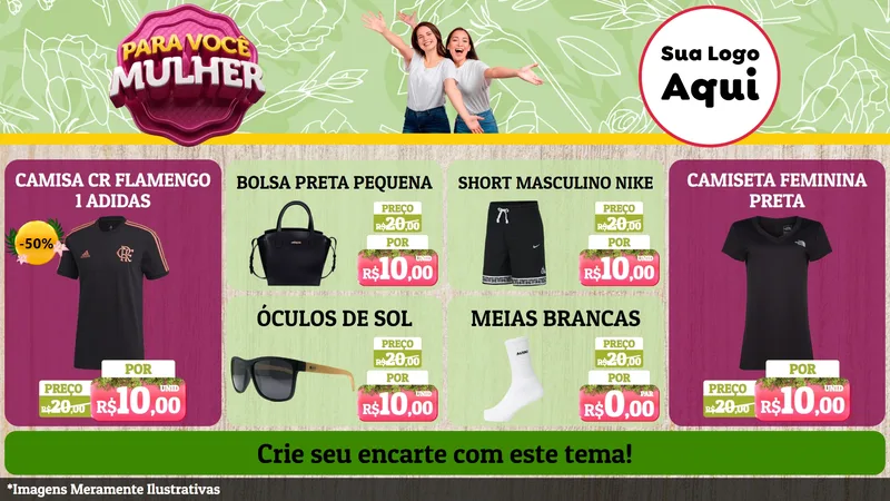 Modelo de TV para TV Horizontal com o tema Para Você Mulher para Roupas e acessórios