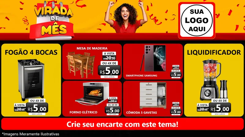 Modelo de TV para TV Horizontal com o tema Virada de Mês para Móveis e Eletro