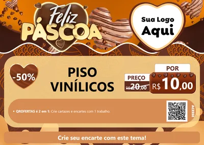 Modelo de Cartaz para Cartaz A4 Horizontal com o tema Feliz Páscoa para Material para Construção