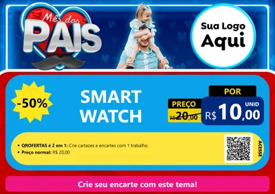 Modelo de Cartaz para Cartaz A4 Horizontal com o tema Mês Dos Pais para Informática