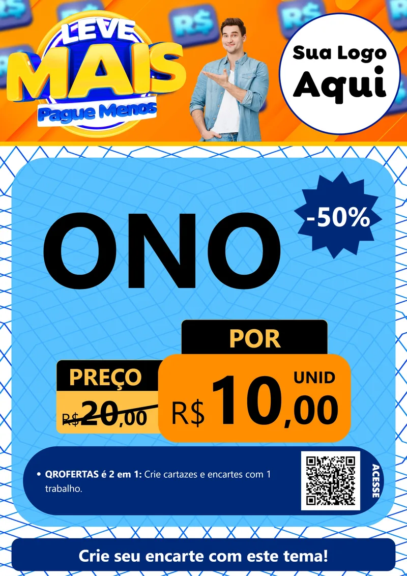 Modelo de Cartaz para Cartaz A4 Vertical com o tema Leve Mais, Pague Menos para Óticas