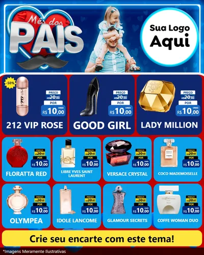 Modelo de Rede Social para Feed Instagram com o tema Mês Dos Pais para Perfumes
