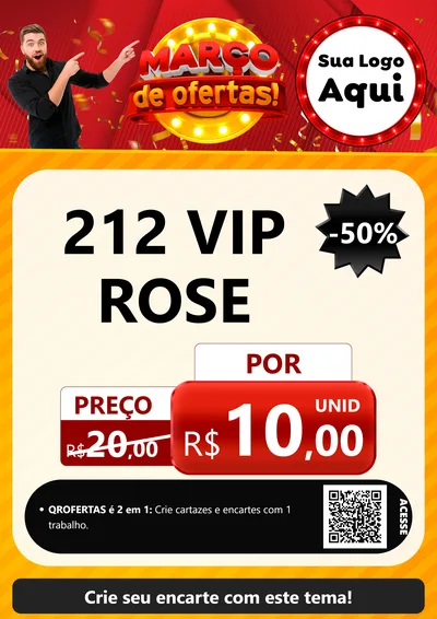 Modelo de Cartaz para Cartaz A4 Vertical com o tema Março de Ofertas! para Perfumes