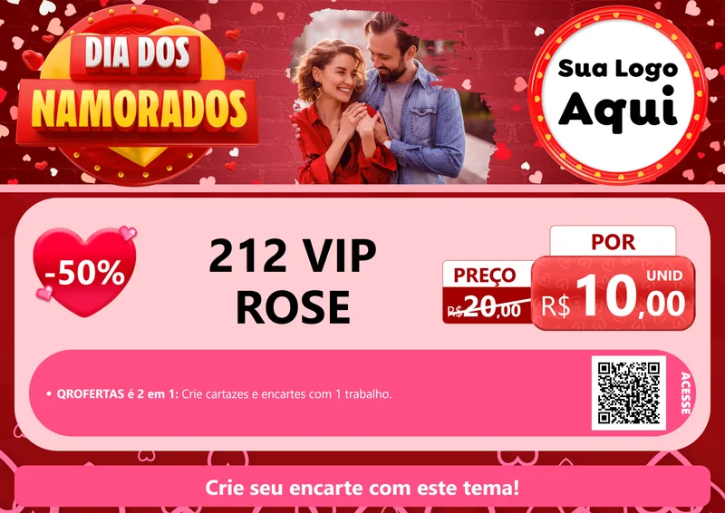 Modelo de Cartaz para Cartaz A4 Horizontal com o tema Dia Dos Namorados para Perfumes