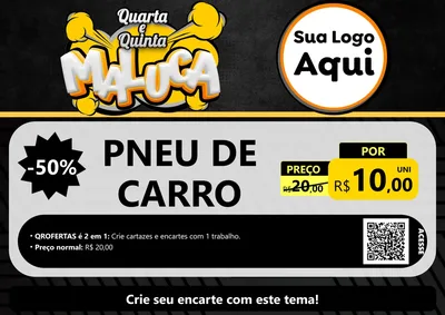 Modelo de Cartaz para Cartaz A4 Horizontal com o tema Quarta e Quinta Maluca para Auto peças