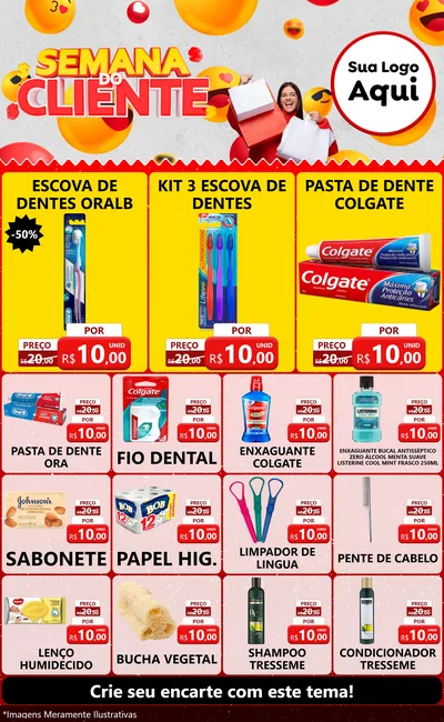 Modelo de Encarte para Encarte Grande com o tema Semana do Cliente para Higiene Pessoal