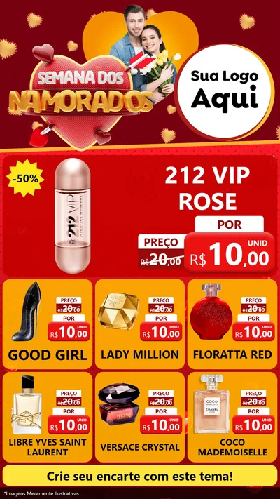 Modelo de Rede Social para Stories com o tema Semana dos Namorados para Perfumes