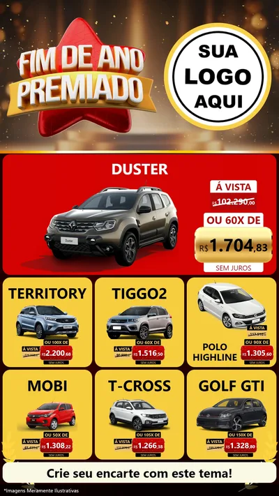 Modelo de Rede Social para Stories com o tema Fim de Ano Premiado para Concessionaria de Carros