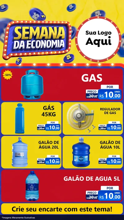 Modelo de TV para TV Vertical com o tema Semana da Economia para Água e gás