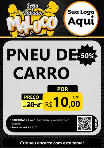 Modelo de Cartaz para Cartaz A4 Vertical com o tema Sexta e Sábado Maluco para Auto peças