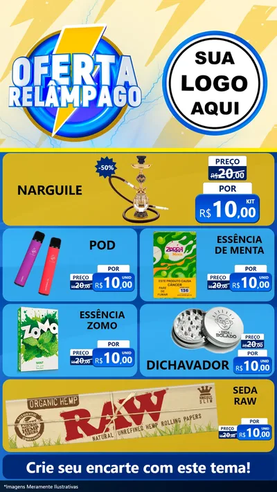 Modelo de TV para TV Vertical com o tema Oferta Relâmpago para Tabacaria