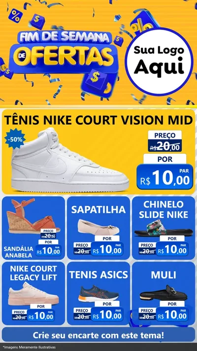 Modelo de Rede Social para Stories com o tema Fim de Semana de Ofertas para Calçados