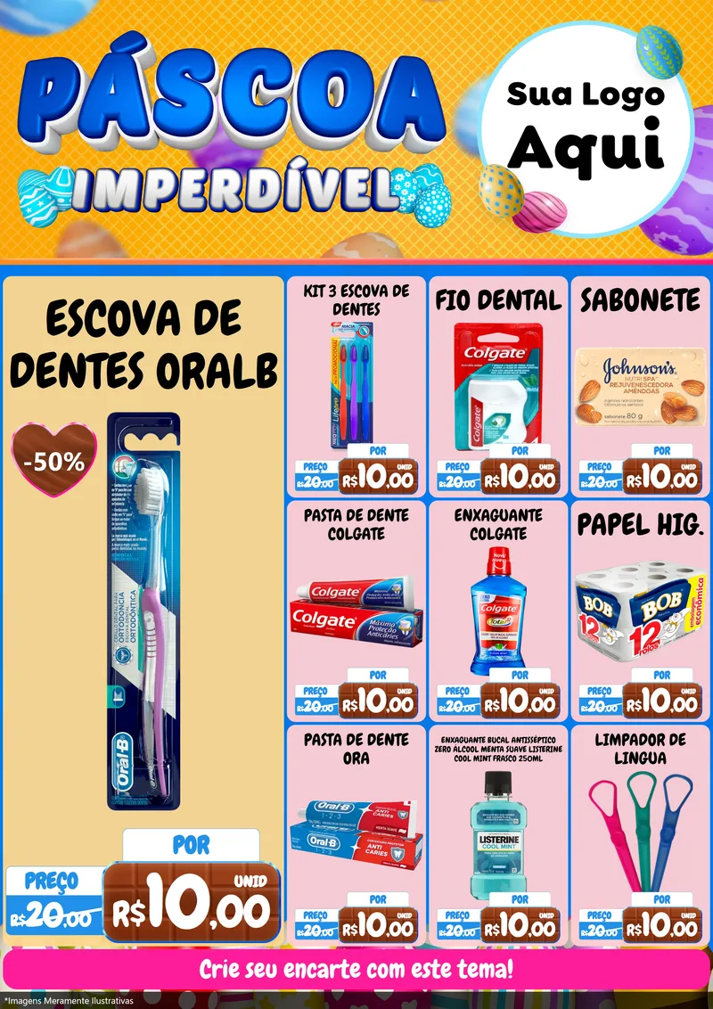 Modelo de Encarte para Encarte A4 Vertical com o tema Páscoa Imperdível para Higiene Pessoal