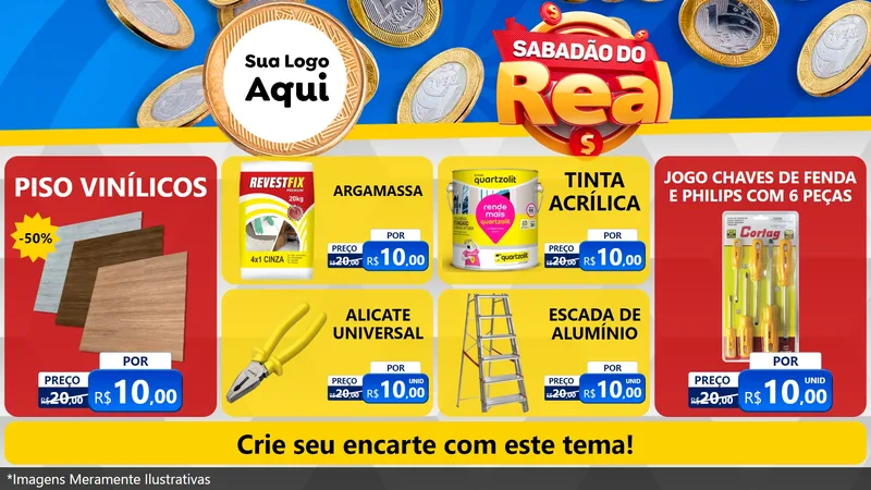 Modelo de TV para TV Horizontal com o tema Sabadão do Real para Material para Construção